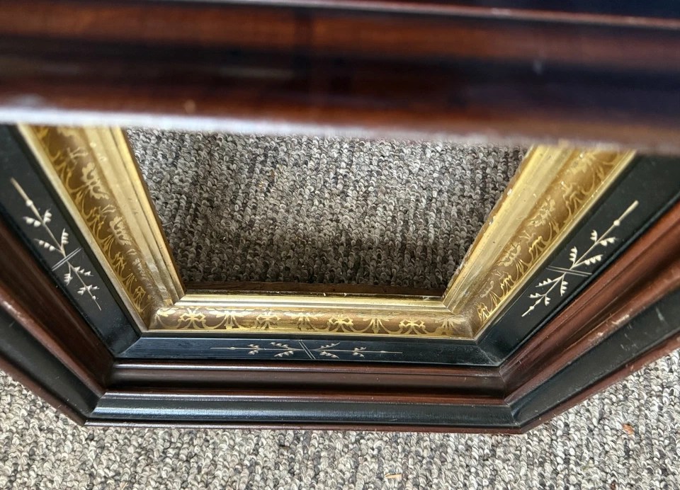 Antique Eastlake Etched/Gilded 13"x15" Deep 3" Shadowbox Frame for 8x10 Image - Image 4 of 4