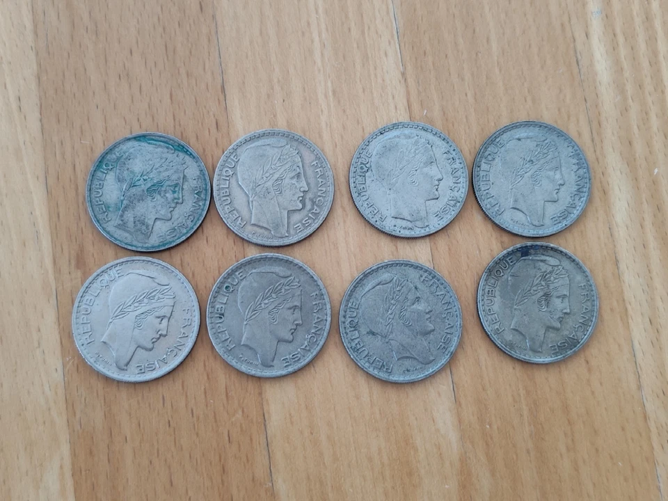 10 Francs Turin monnaies françaises Lot de 8 pièces 1901-1999 - Photo 2/2