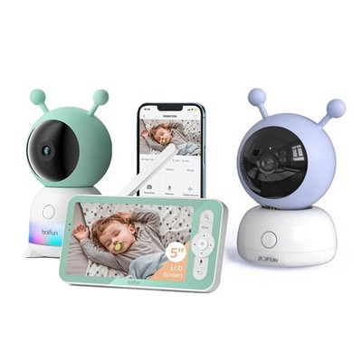 BOIFUN Babyphone mit Kamera 1080P/2K 5 Zoll WiFi Video Babyphone PTZ 355° VOX