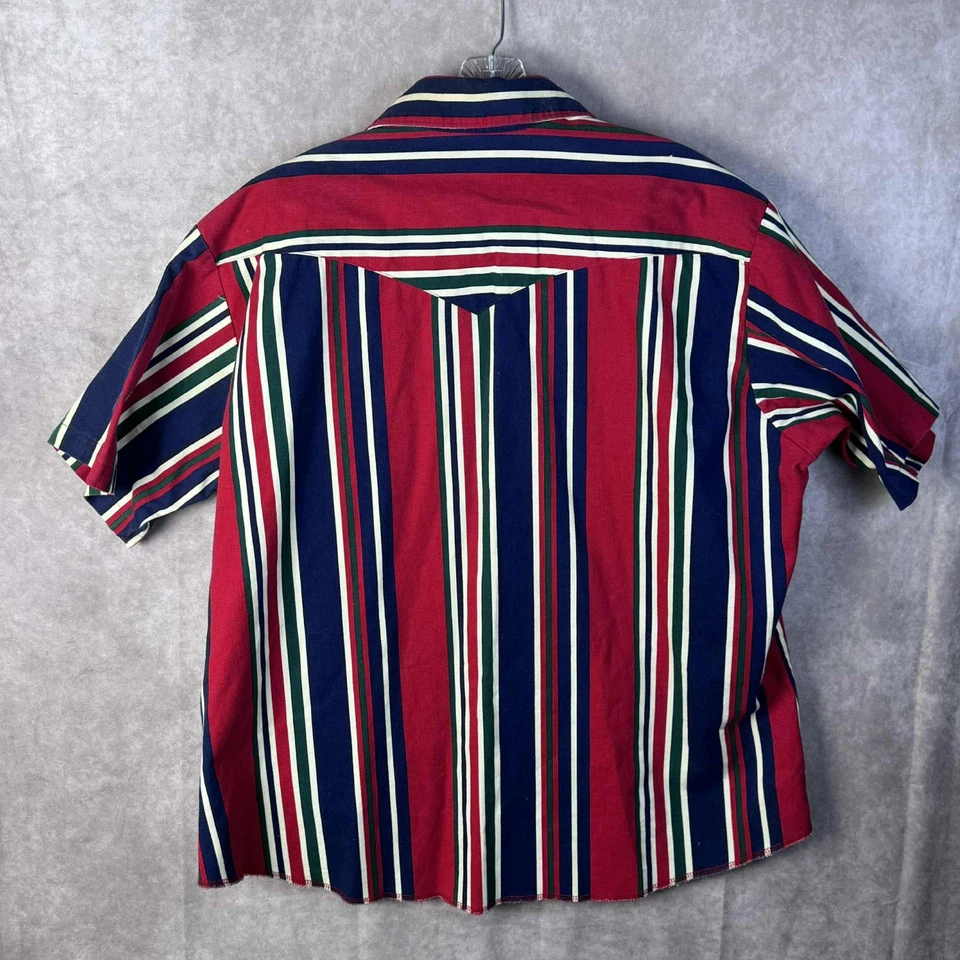 Vintage Wrangler Pearl Snap Cowboy Western 90's Shirt Men's XL Canvas - Image 2 of 4