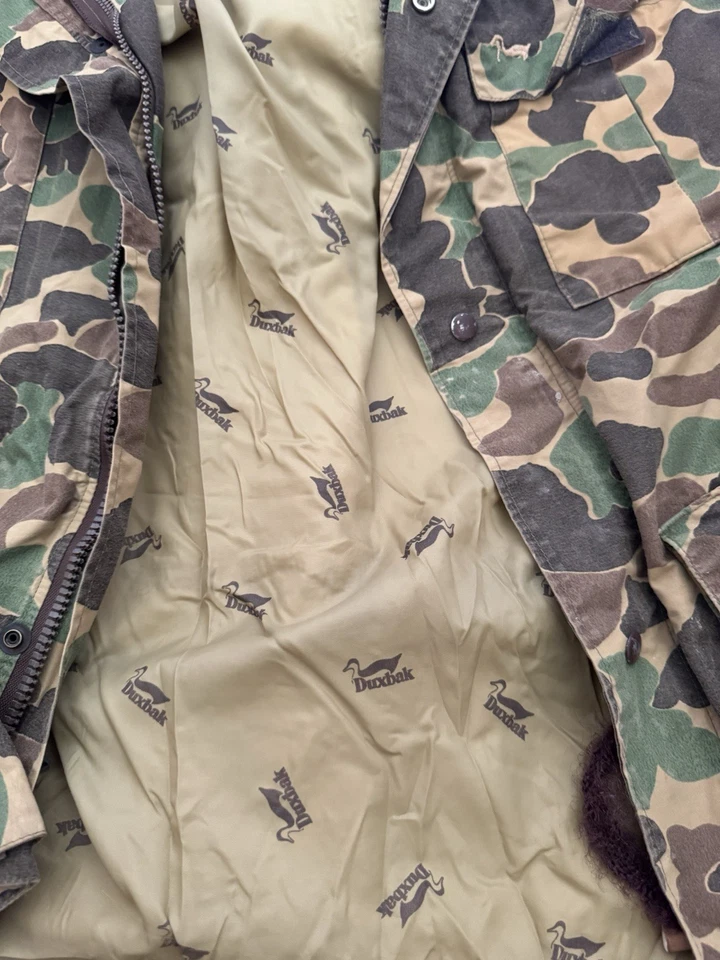 Duxbak GORETEX Med Duck Camo Work Hunting Outdoor Corduroy Collar USA Preowned - Image 3 of 4