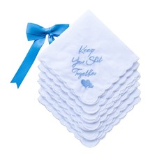 6 Pack Ladies Embroidery Cotton Handkerchiefs Lace Wedding Hankies Soft