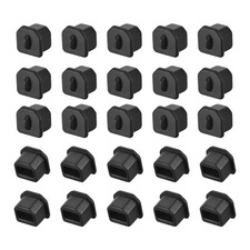 Silicone USB B Anti-Dust Stopper Cap Cover Black 20pcs