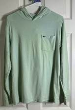 Vineyard Vines Edgartown Womens Long-Sleeve Hooded T-Shirt Size XS Mint Striped