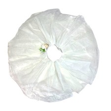 Girls Weissman White Tulle Dance Costume Flower Skirt Frilly Fairy Nylon