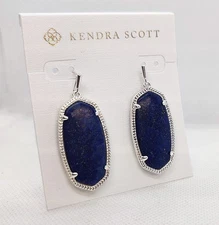 New Kendra Scott Elle Drop Earrings In Blue Lapis / Silver