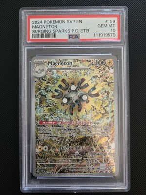 2024 POKEMON SVP SURGING SPARKS POKEMON CENTER ETB PROMO #159 MAGNETON PSA 10