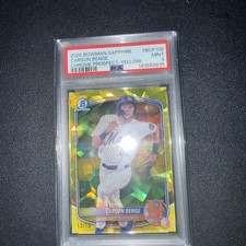 2025 Bowman Sapphire Chrome Prospects Carson Benge #BCP-108 Yellow /75 PSA 9 