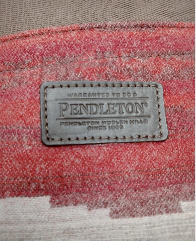 Pendleton Brown Canvas Weekender Tote Bag with Wool Accent and Leather Trim NWOT - Image 4 of 4