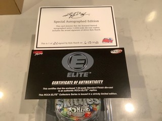 KYLE BUSCH AUTOGRAPHED 2020 TOYOTA CAMRY SKITTLES ZOMBIE ELITE DIECAST W/COA