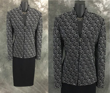 BEAUTIFUL St John evening jacket knit black embellished suit blazer size 8
