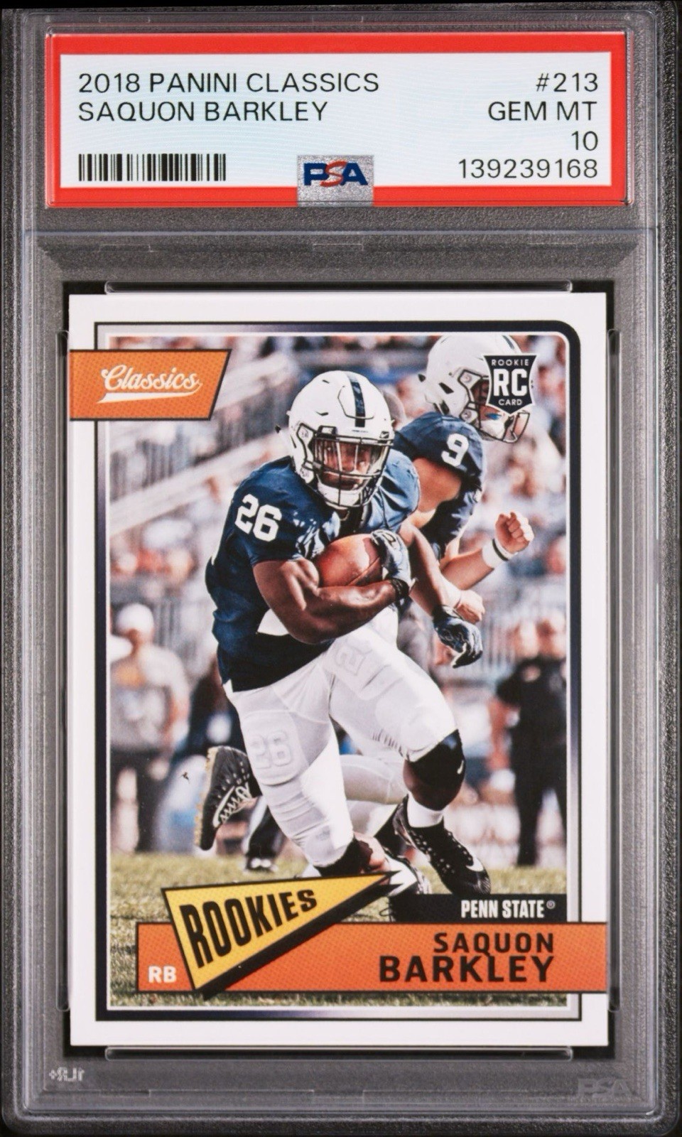 2018 Panini Classics #213 Saquon Barkley Rookie PSA 10 Gem! Eagles Giants RC