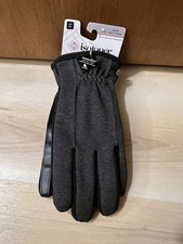 NEW Isotoner Smart Dri Men  s XL Gray Black Winter Gloves MSRP 44.99