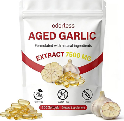 Aged Garlic Extract 7500mg Odorless Organic Garlic Supplement 300 Softgels