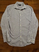 Banana Republic Mens Non Iron Slim Fit Purple Plaid Long Sleeve Shirt Sz M