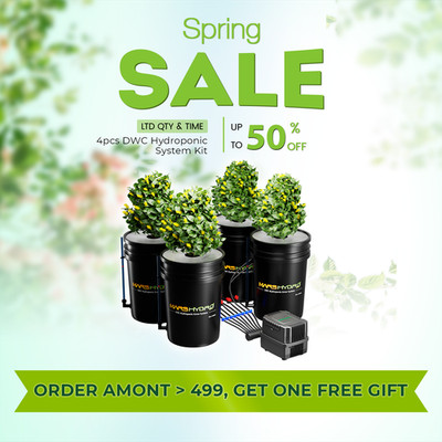 Mars Hydro DWC Hydroponics Grow System 5 Gallon Deep Water Culture with 4 Bucket