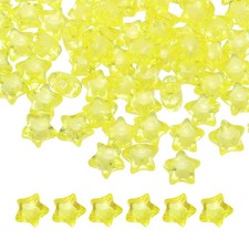250pcs Acrylic Star Beads, 11mm Star-Shaped Pony Loose Spacer Beads, Yellow