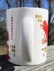 Starbucks 2014 Coffee Mug Cup 12 Oz Red Gold Poinsettia Floral Design Porcelain — photo 4