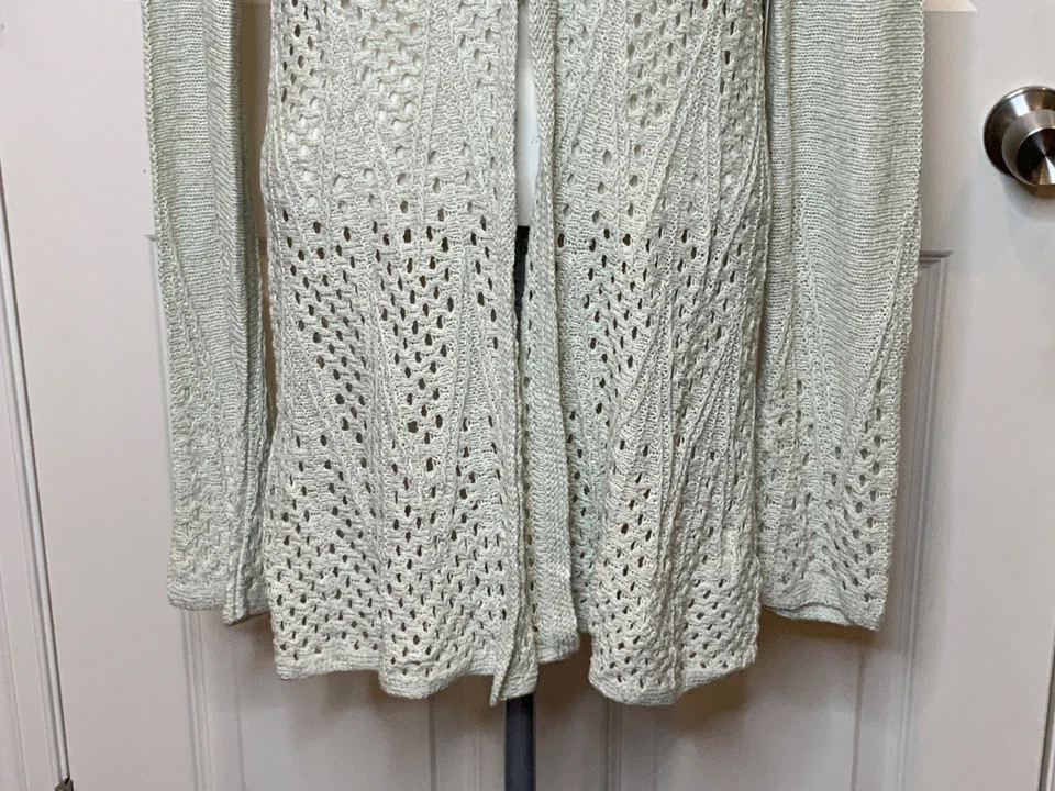Cárdigan tejido suelto verde claro Anthropologie tejido y anudado talla S, ¡NUEVO CON ETIQUETAS! $98 Foto 3 de 4