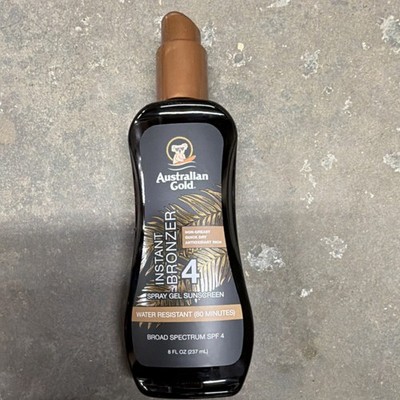 Australian Gold Instant Bronzer Spray Gel Sunscreen SPF 4 Water Resistant 8 fl  