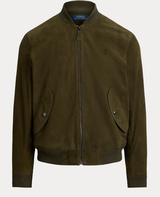 Polo Ralph Lauren Suede Flight Jacket in Dark Loden - XL - RETAIL
