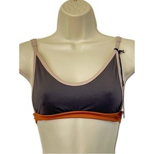 Chaser Vintage Black Birchwood Sporty Bikini Top, Size Small