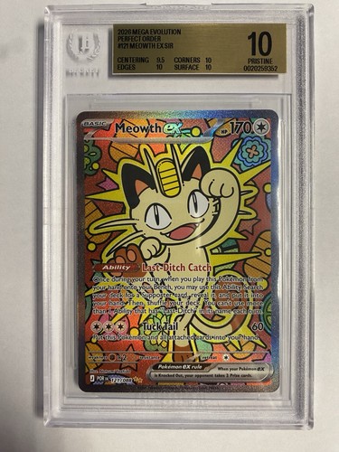 BGS Pristine 10 - Meowth ex 121/088 - Perfect Order Special Illustration Rare