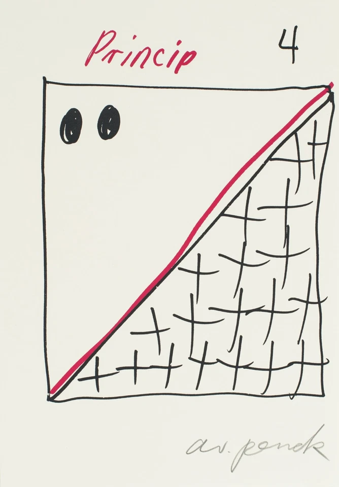 A. R. Penck, 4 Siebdrucke, 1 x signiert. Prinzip. - Bild 2 von 4