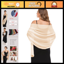 Elegant Sheer Chiffon Shawls  Wraps for Evening Dresses, Bridal Scarf, Soft Sil