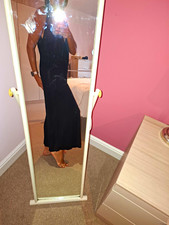 Miss Selfridge Black Maternity Wide-Leg Jumpsuit Size 10 V-Neck Sleeveless Zip