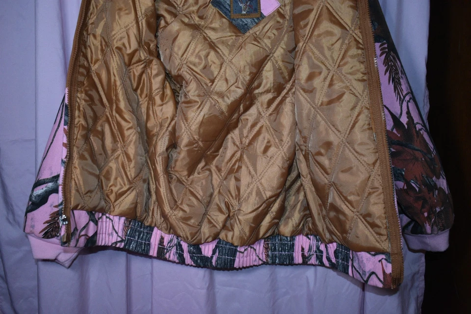 Outdoor Habitat Woodland Real Tree Camo Canvas Hooded Jacket 7T Girls - Image 4 of 4