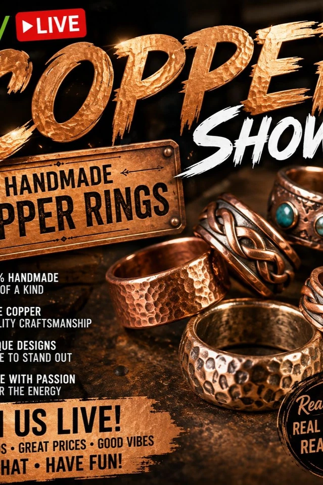 🔥 HANDMADE COPPER RING SHOW — LIVE! 🔥