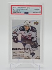 18-19 ALEXIS LAFRENIERE 12/25 UPPER DECK CHL BASE UD MIDNIGHT #1 PSA 10 GEM MT