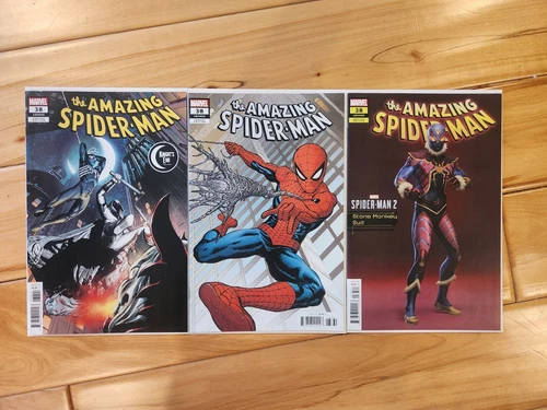 2023 AMAZING SPIDER-MAN 38B,C,F: REPOSSER REVEALED TO BE CONSUMED SOUL OF GUS.NM