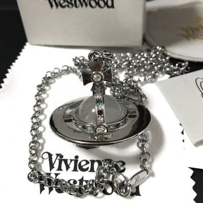 Vivienne Westwood Orb Necklace Small Orb Silver x Clear