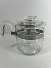 Pyrex Glass Coffee Stove Top Flameware 4 Cup Percolator COMPLETE - #7754 B 4 MCM