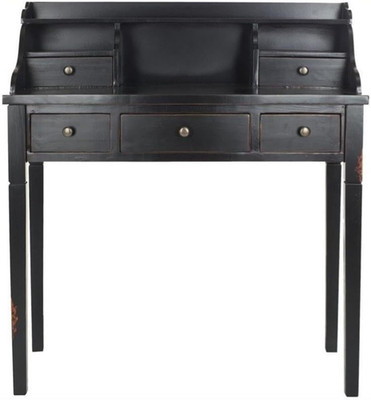 American Homes Collection Landon Distressed Black Writing Desk
