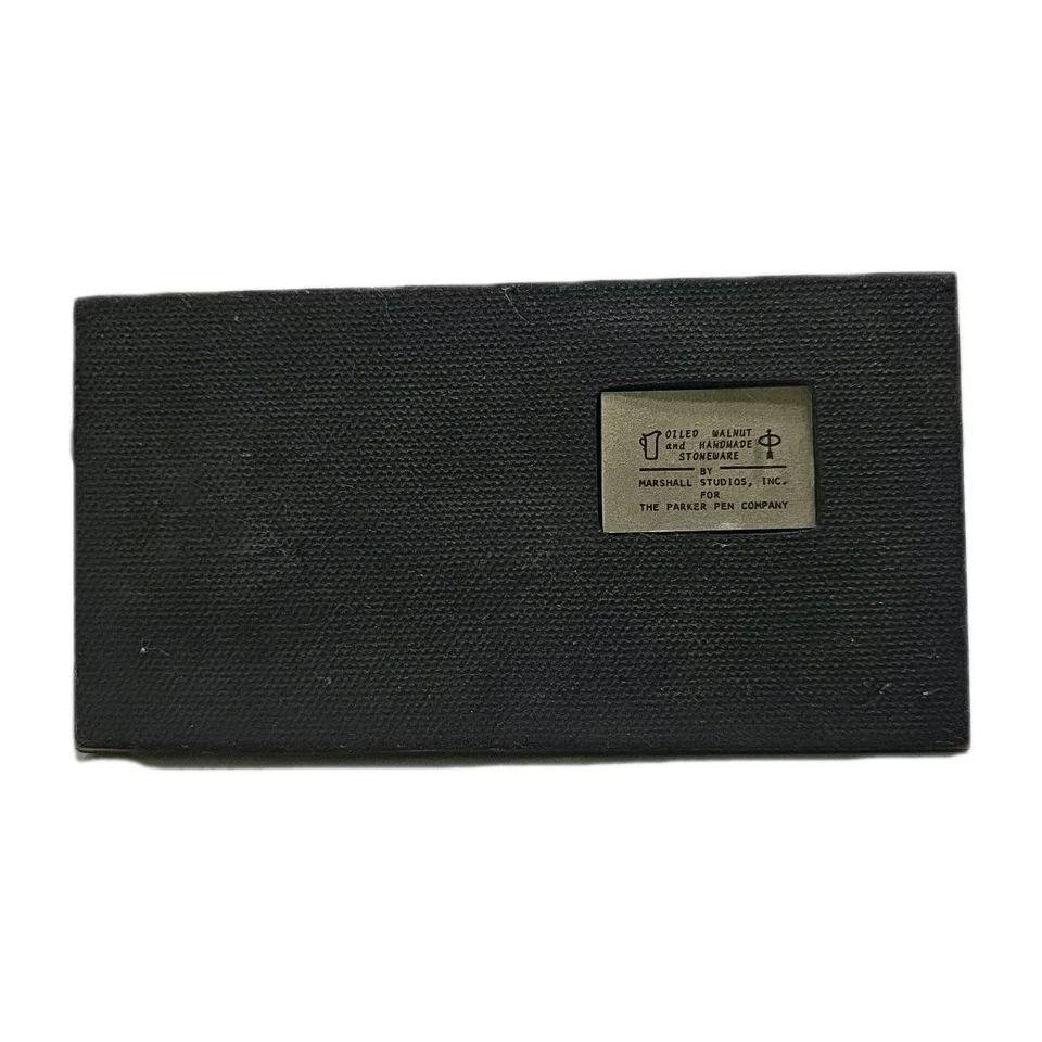 Porta bolígrafos Parker vintage de nogal aceitado y gres hecho a mano por Marshall Studios Foto 2 de 3