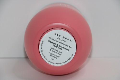 Rae Dunn “Mom” Pink Insulated Stainless Steel 12 Oz Wine Tumbler with Lid New - Picture 4 of 5
