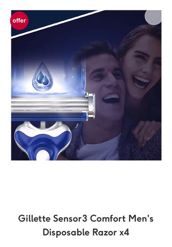 Gillette Sensor 3 Disposable Razor 4 Pack & 8 Pack Free Posting Same Day - Picture 2 of 18