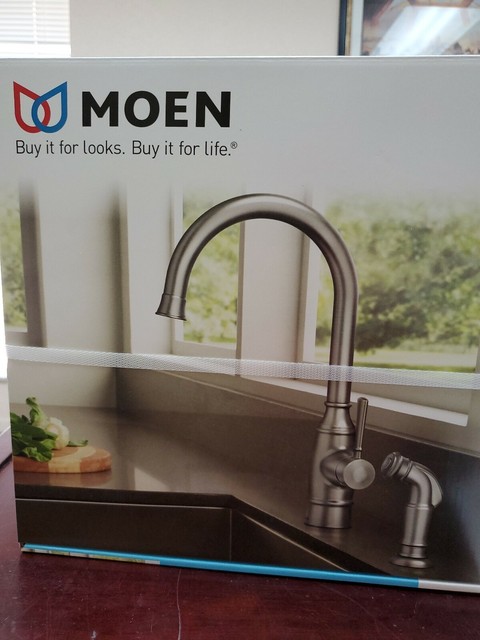 Moen Noell 1 Handle Standard Kitchen Faucet Side Sprayer Spot