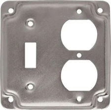 2-PK 4" Square Steel Electrical Box Cover Duplex Toggle 906C TP506 NEW 8375