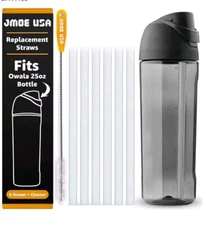 Jmoe USA Straws for Owala 25oz Water Bottle, 6 Pack Straws 1 Brush BPA Free