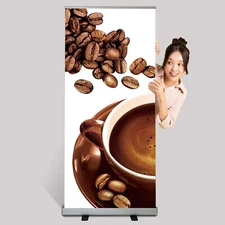 40"W x 72-90"H， Heavy-Duty Retractable Banner Stand (Stand ONLY) Roll Up Display