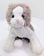 Webkinz Lil Kinz Furry Grey White Cat 6" Plush HS015 No Code