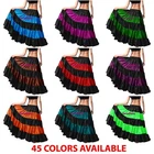 Designer Satin 6 Yard 5 Tiered Gypsy Skirt Belly Dance Ruffle Jupe Flamenco