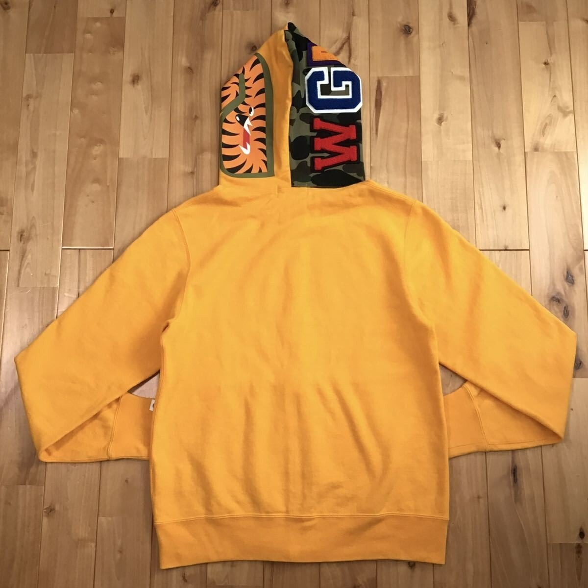 BAPE Shark full zip hoodie 1st camo green x orange A Bathing Ape