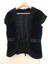 Bn No Tags Jfw John Lewis Black Velvet Waistcoat With Sequins Size 12