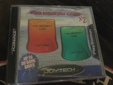 2x Memory Card 1MB Red and green by Joytech for Playstation PS1 Console