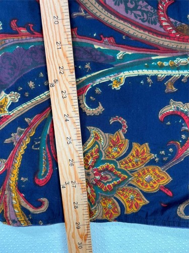 Vintage Women's Plus Size Embroidered Paisley Nehru Jacket 90's Y2K Boho Navy - Picture 5 of 6